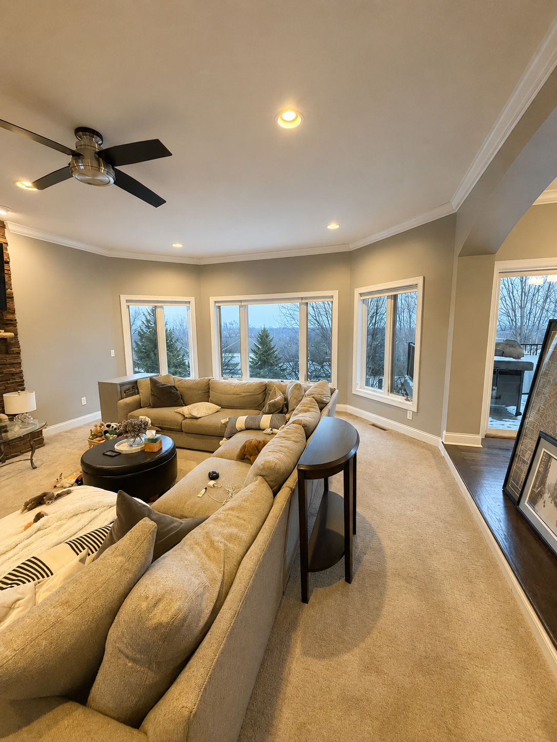 Lakeville Minnesota Interior painters. We painted this full main level in under three days using Agreeable Gray by Sherwin williams.