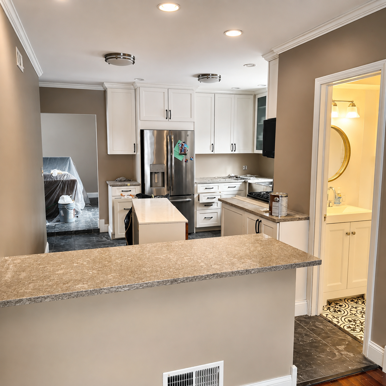 Full interior repaint in St. Luis Park, Minnesota. We completed three bedrooms, three bathrooms, kitchen, living room, dining room, and popcorn removal in one bedroom and closet. This project took us 5 days to complete.