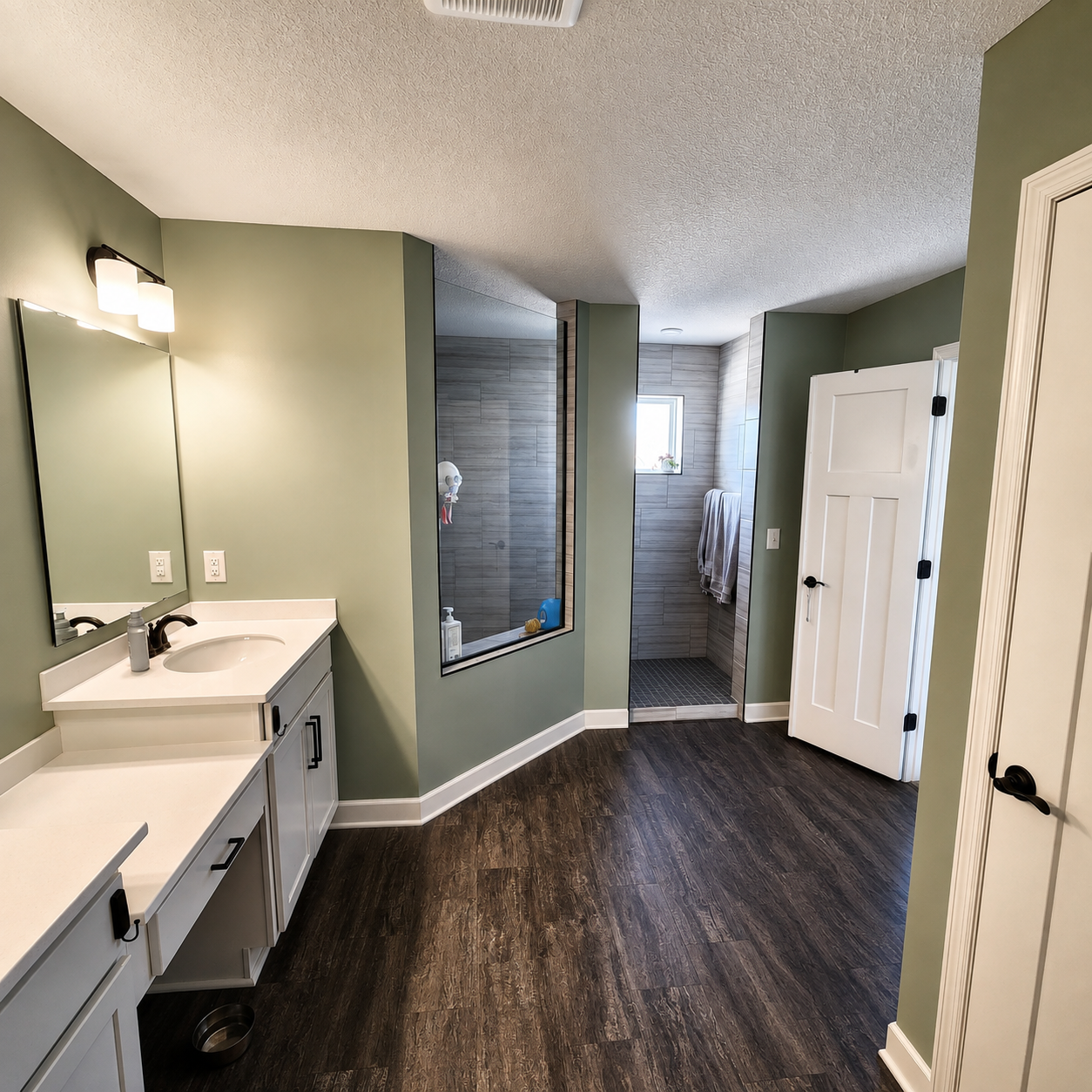 Interior painters in Inver Grove Heights, MN. We completed this master bedroom and bathroom in one day.