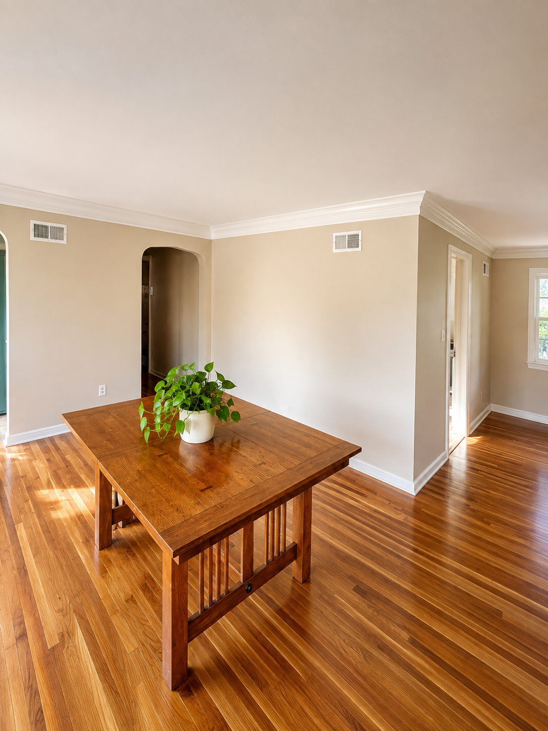 Edina house painting. We repainted this Edina interior in two days. The homeowner chose the color Universal Khaki by Sherwin Williams.