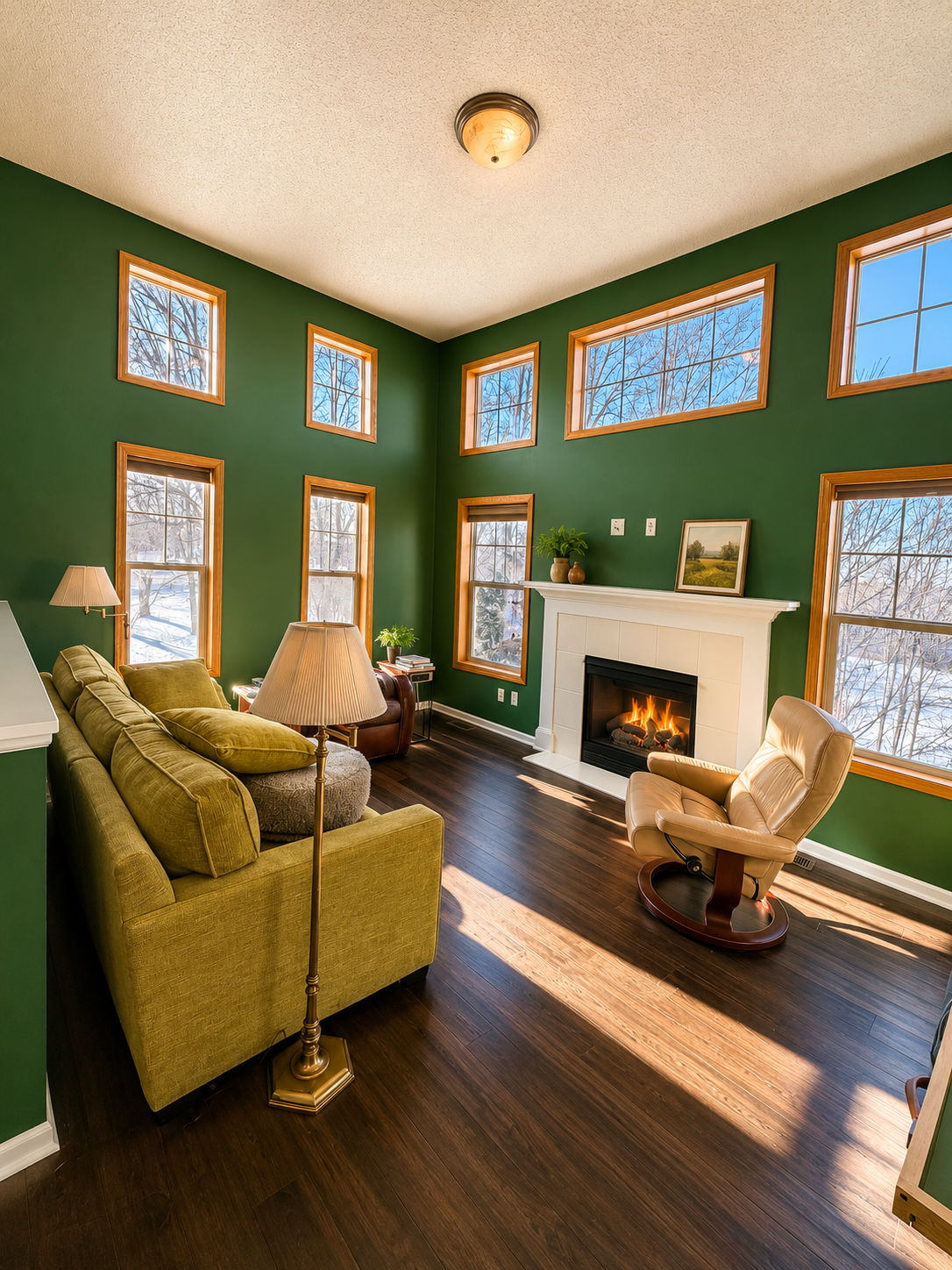 Interior Painting Savage MN. We repainted the common areas in this savage home in three days. We painted the walls, trim, and fireplace tile. The tile turned out amazing.