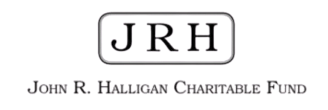 Logo of the Join R. Hallegan Charitable Fund featuring 'JRH' initials inside a rectangular border.