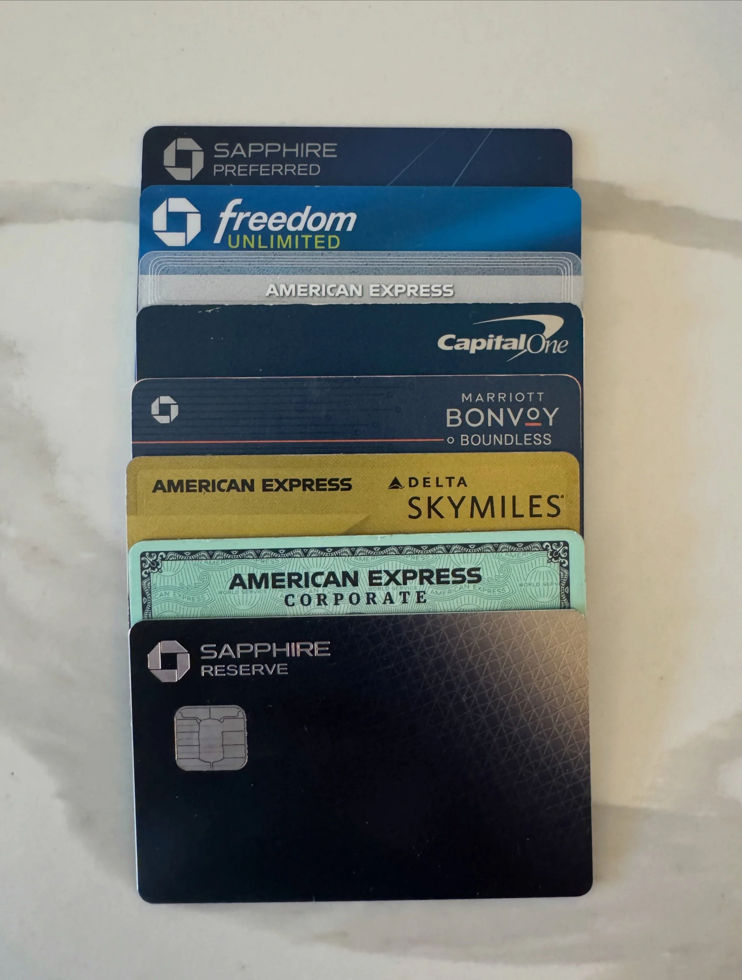What credit cards are in my wallet? Check out my new blog post through the link in my bio ⬆️ to learn why I chose each card #creditcard #creditcards #pointsandmiles #points