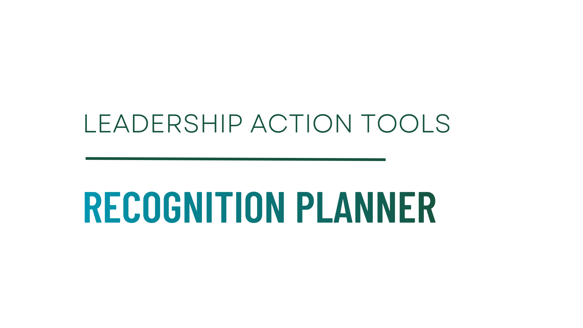 Recognition Planner Tool (LAT Series)