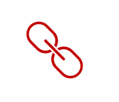 Symbol eines Kettenglieds in Rot