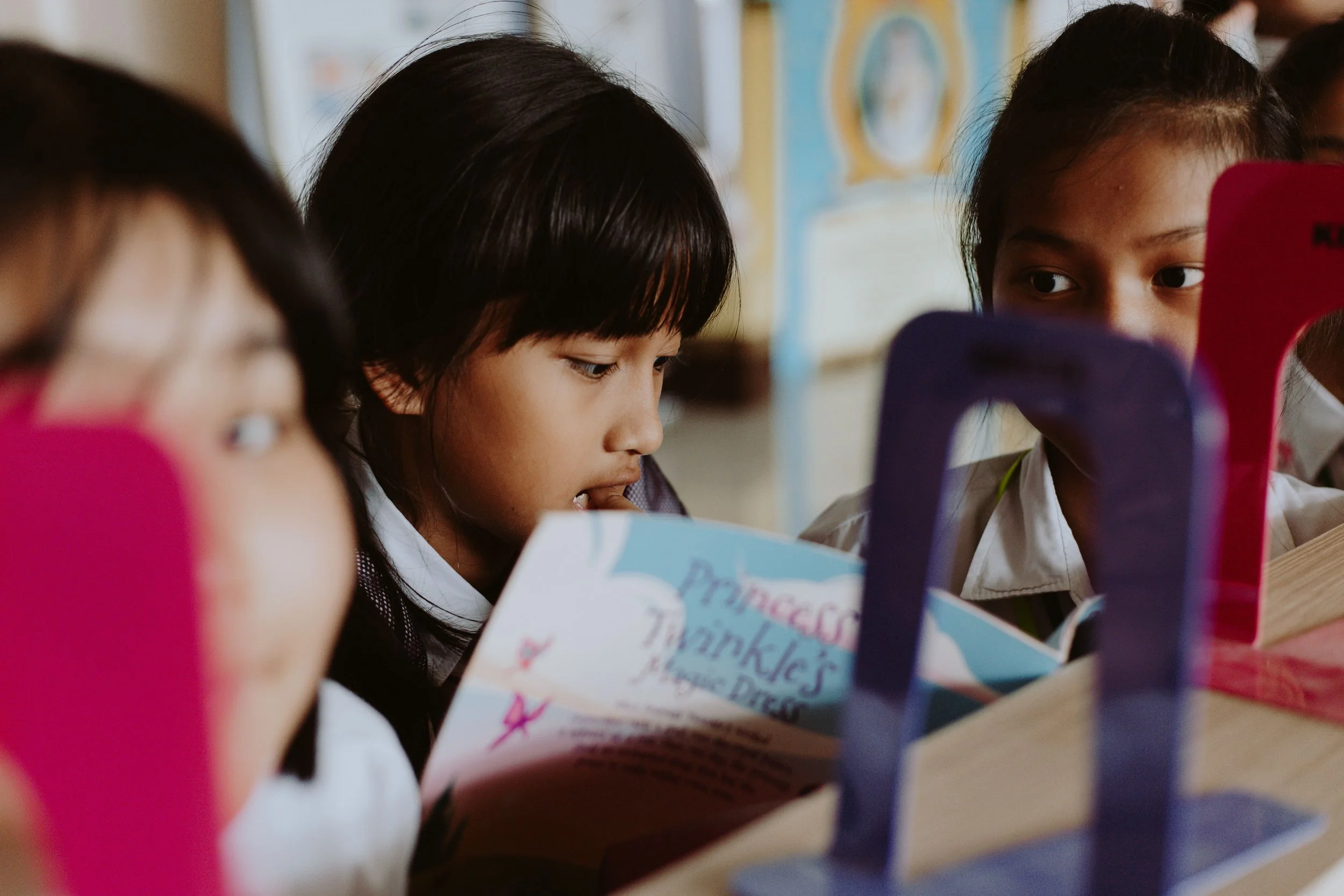 K-8 student practicing foundational literacy skills during an individual session.