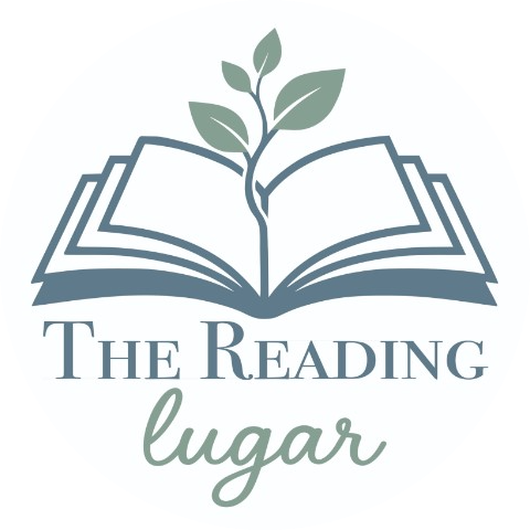 The Reading Lugar logo featuring an open book with a growing sprout, representing academic coaching and literacy intervention.