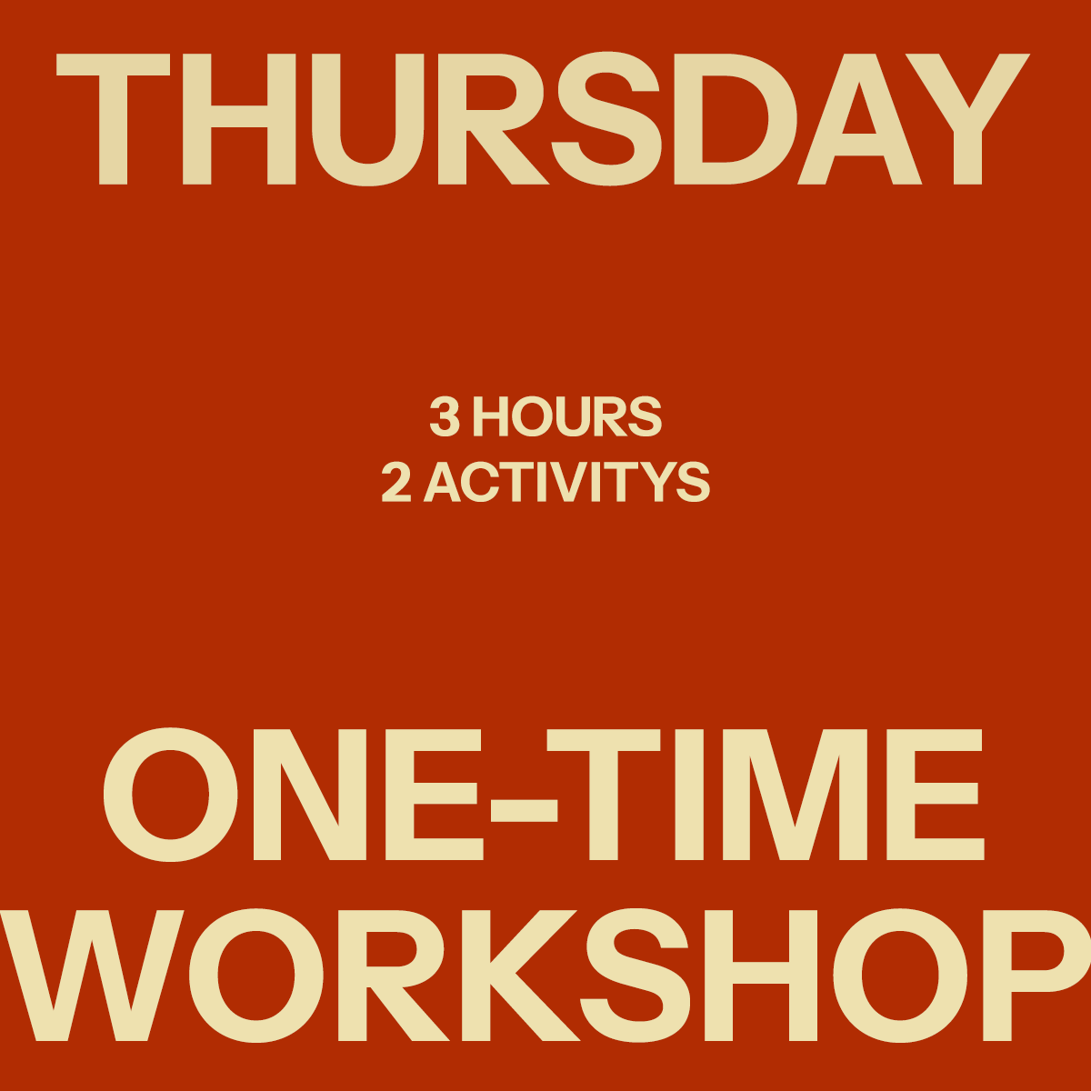THURSDAY | One-Time Pottery Workshop