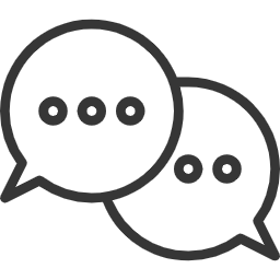 Two overlapping speech bubbles with three dots inside each.