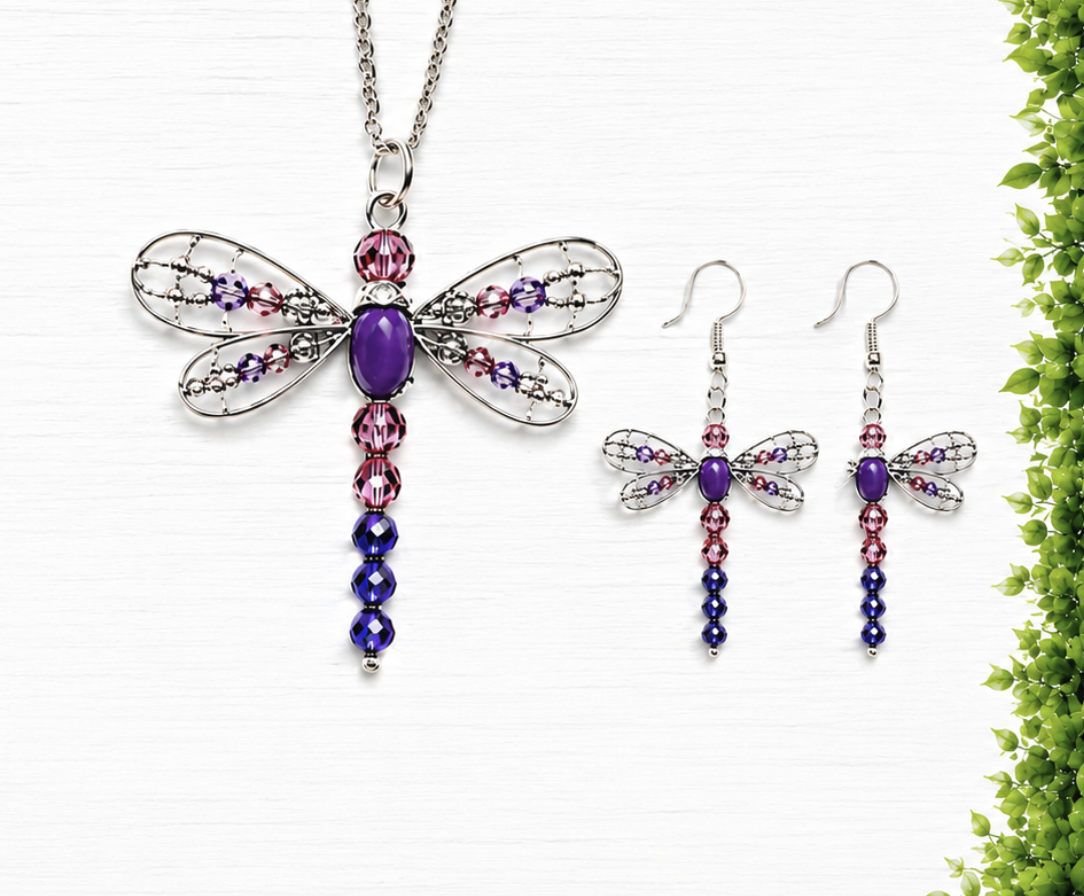 08/08, 10AM|Beaded Dragonfly Earrings or Window Accent