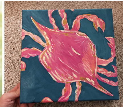 08/29, 10AM|Acrylic Coastal Crab Painting