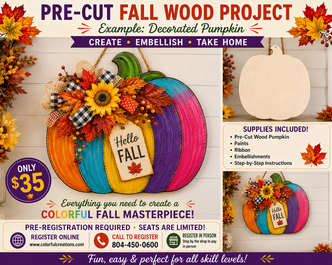 Pre-Cut Fall Wood Project 