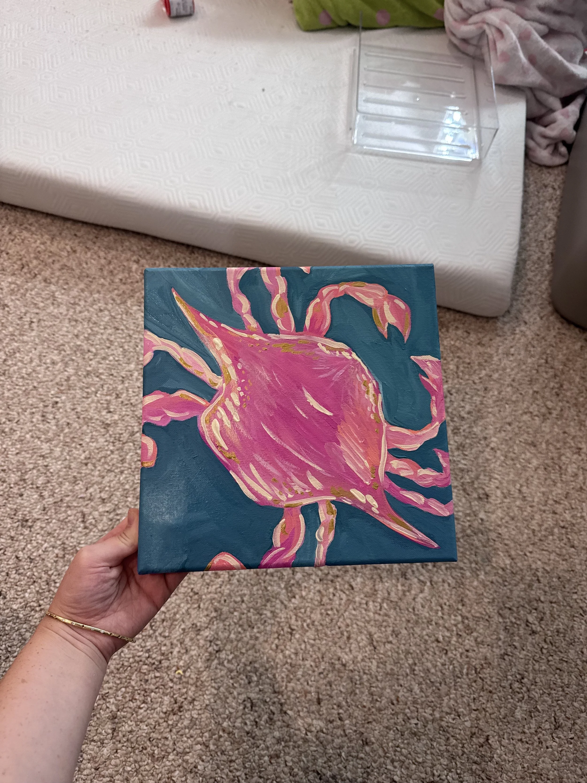 08/29, 10AM|Acrylic Coastal Crab Painting