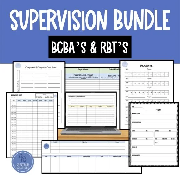 BCBA & RBT Supervision Data Sheet and Resource Bundle