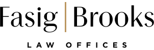 Fasig Brooks Law Offices logo with black text on a white background.
