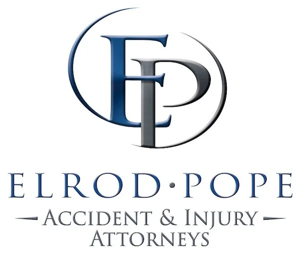 Logo of Elrod Pope Accident & Injury Attorneys with initials E and P intertwined in blue, gray, and silver, and the company name below.