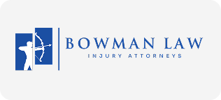 Logo of Bowman Law Injury Attorneys featuring a blue abstract figure and scales of justice