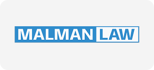 Malman Law logo with blue text on a white background.