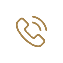 Icon of a phone receiver with curved lines indicating sound or signal
