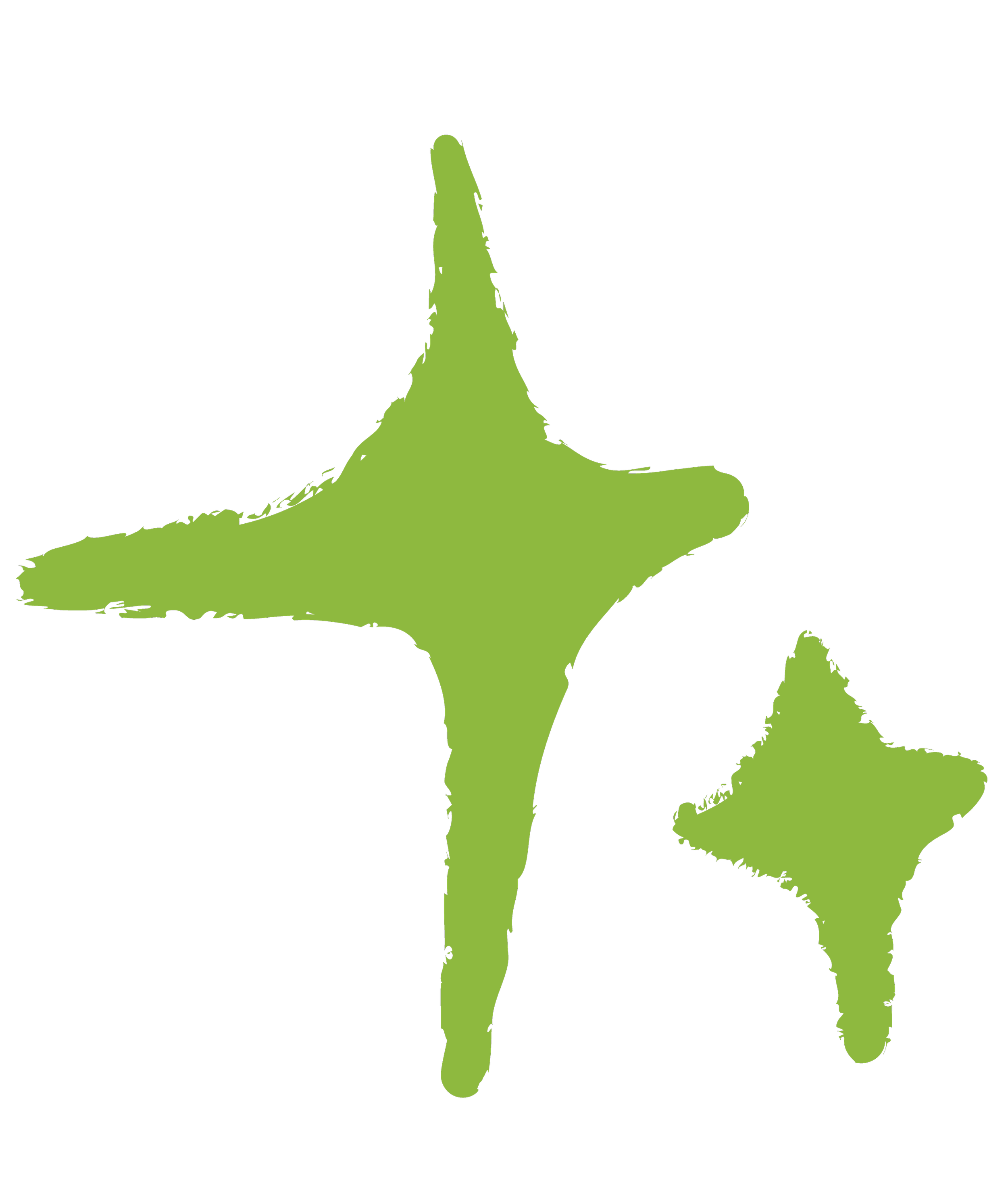 A black background with green hand-drawn stars in the center.