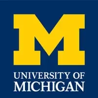 University of Michigan logo with a large yellow block M and blue background.