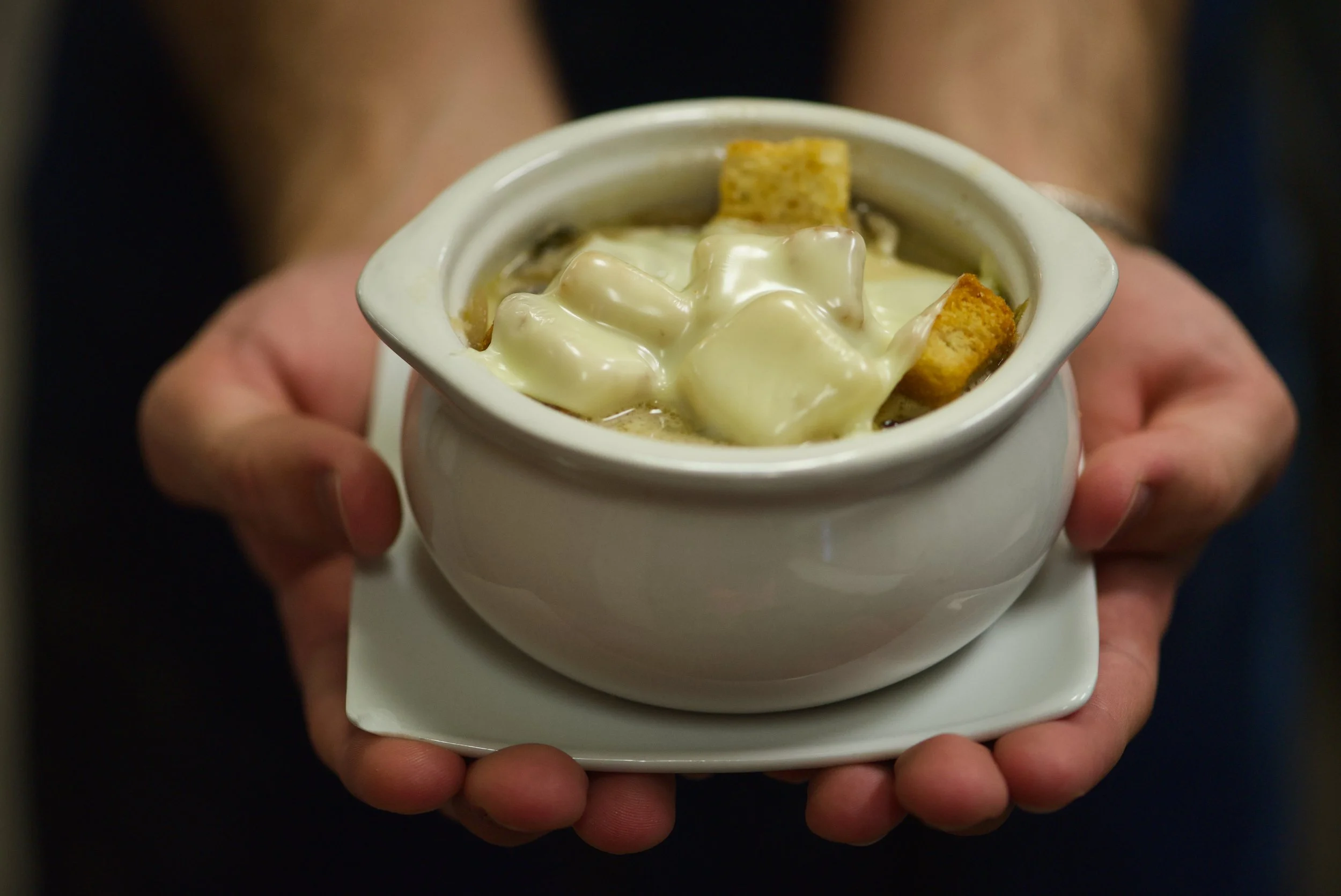 A bowl of French Onion Soup