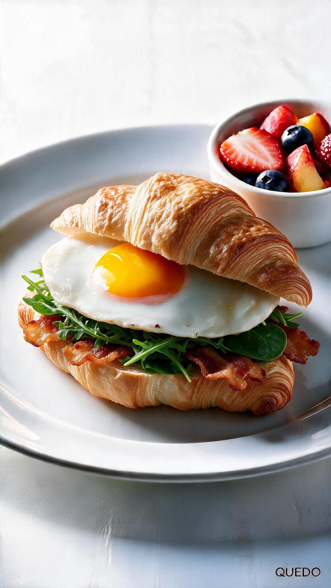 Croissant breakfast sandwich
