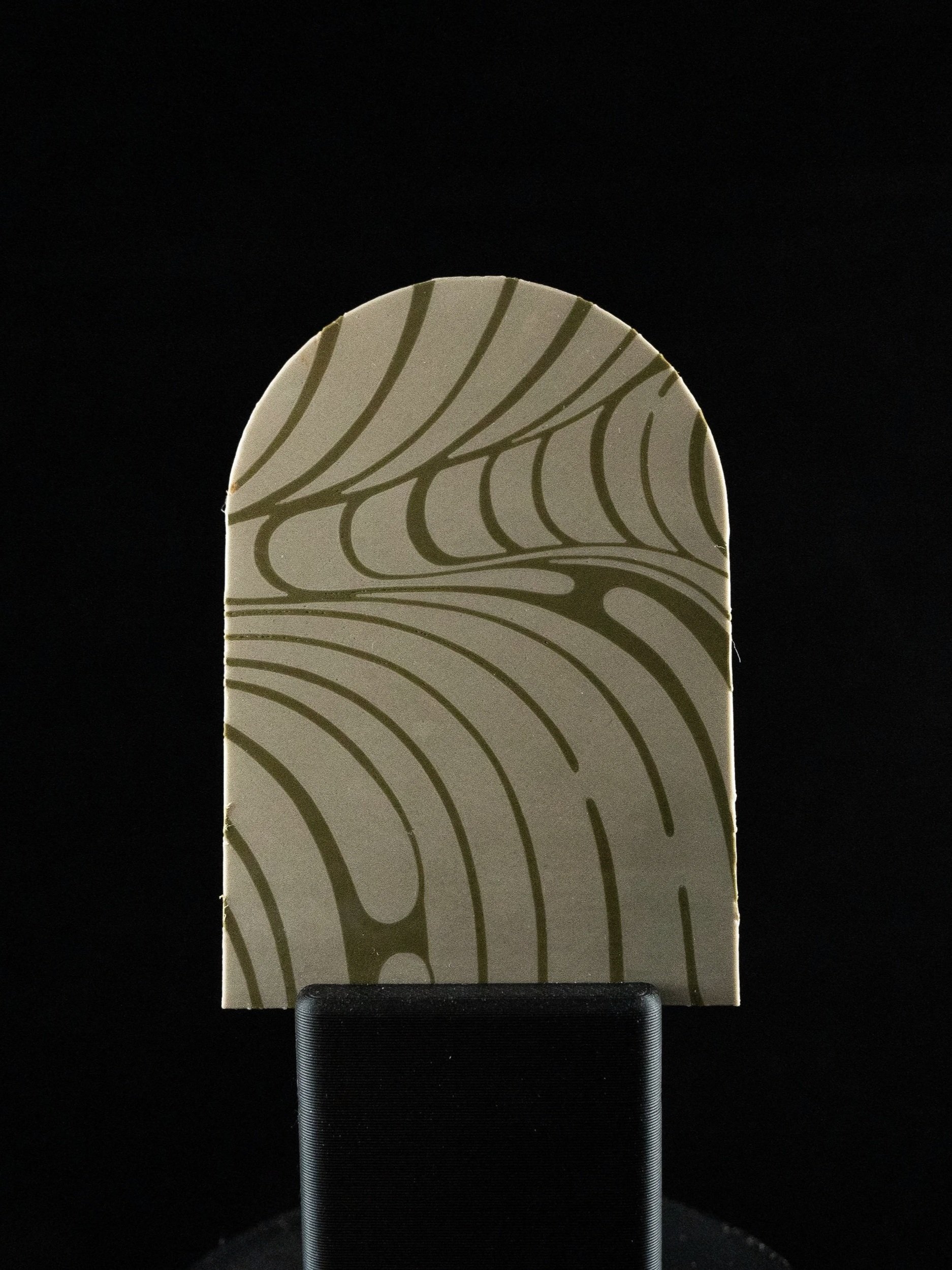 Close up of pattern on back of 3D printed NFC business card.