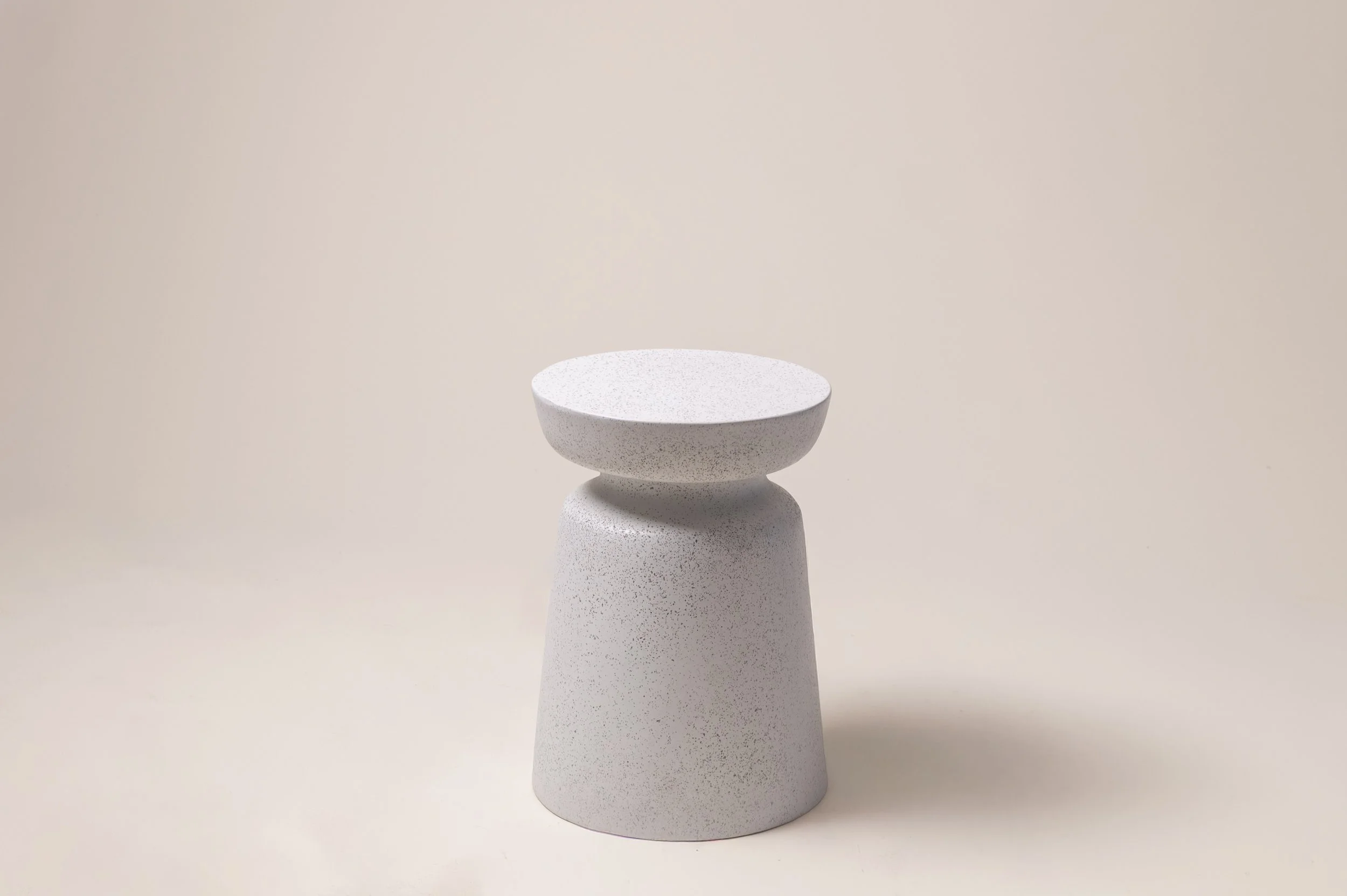 Crate and Barrel Occasional Table White Stone.JPG