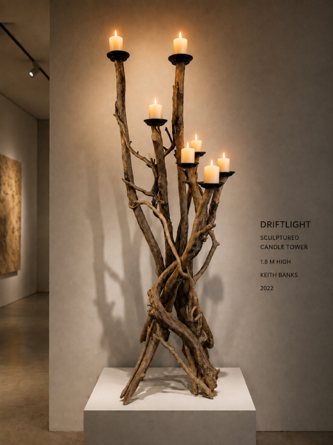 Driftlight | Original Driftwood Candle Sculpture by Keith Banks