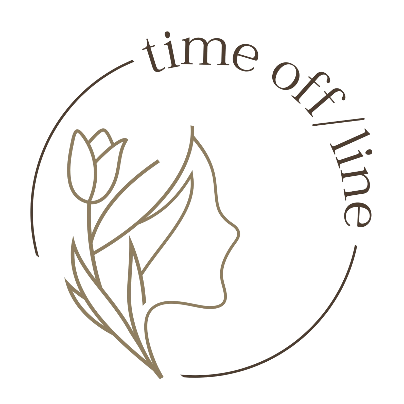 Skizze eines menschlichen Kopfes in Seitenansicht, mit der Aufschrift 'time of me' im oberen Bereich.