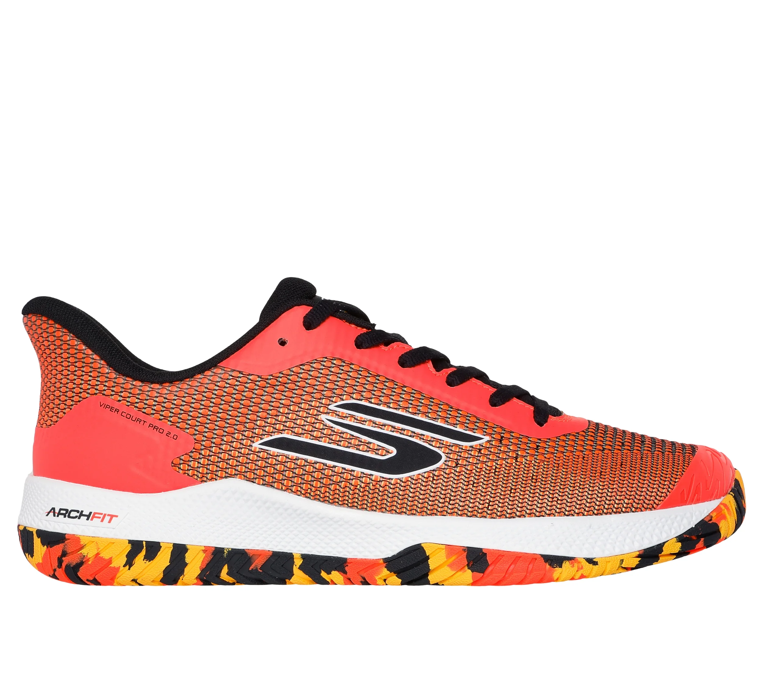 Skechers Viper Court Pro 2.0 Orange, Yellow, and black in color