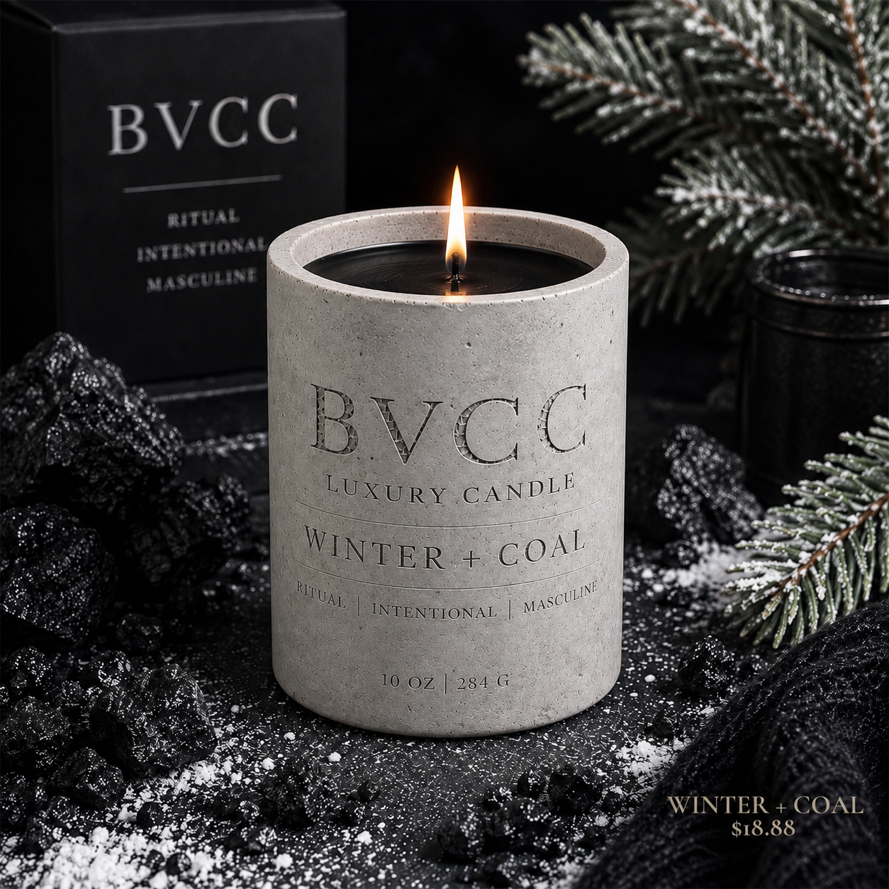 BVCC | 10oz Winter + Coal Luxury Candle 