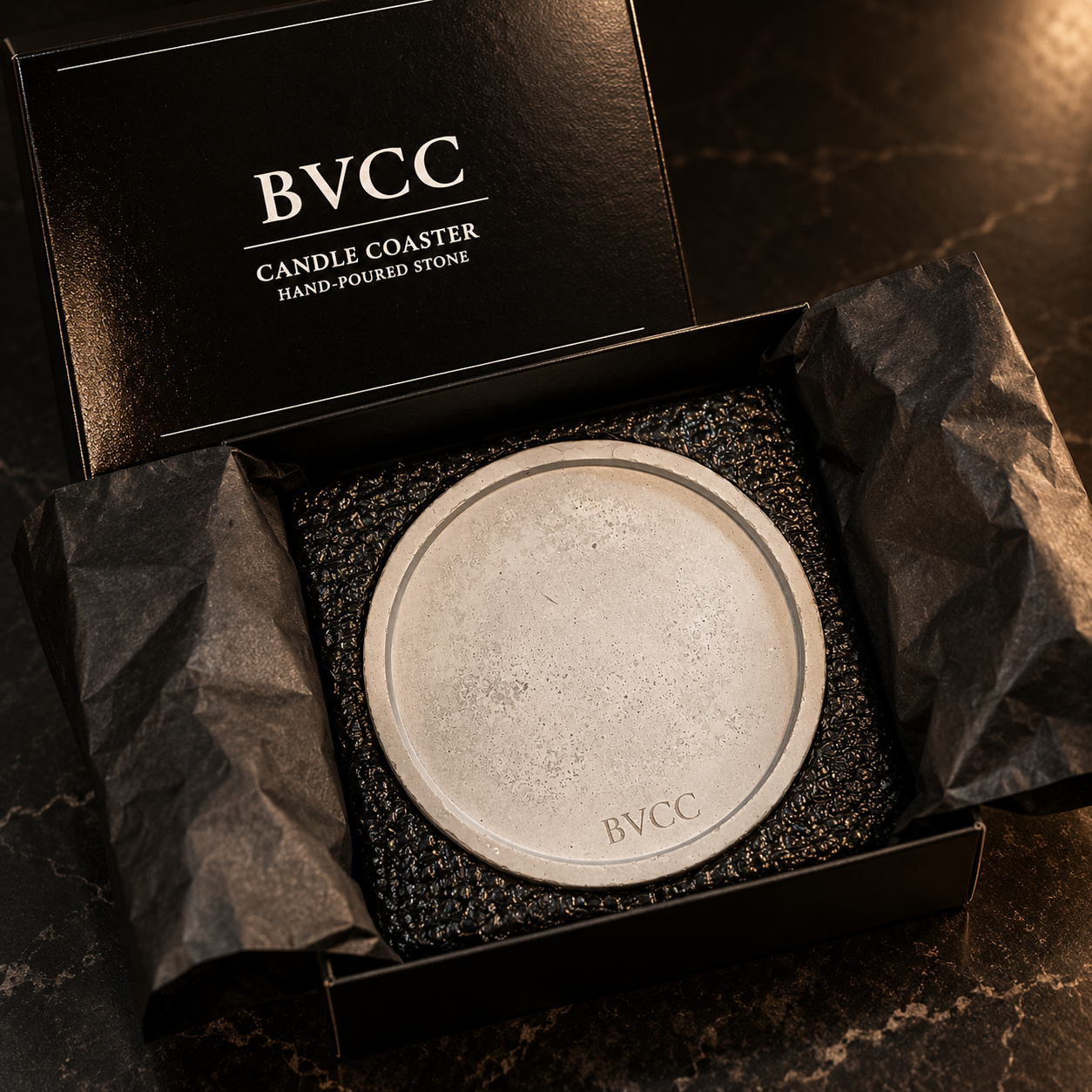 Hand-Poured Concrete Candle Coaster