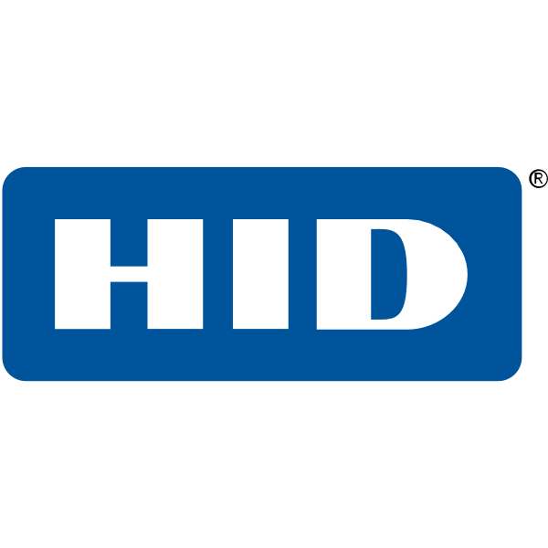 Logotipo en azul con letras negras que dice 'HID'.