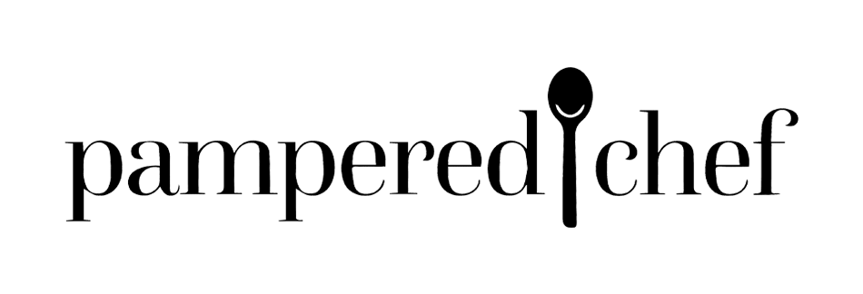 Pampered Chef logo with a spoon replacing the letter 'i' in the word 'pampered'