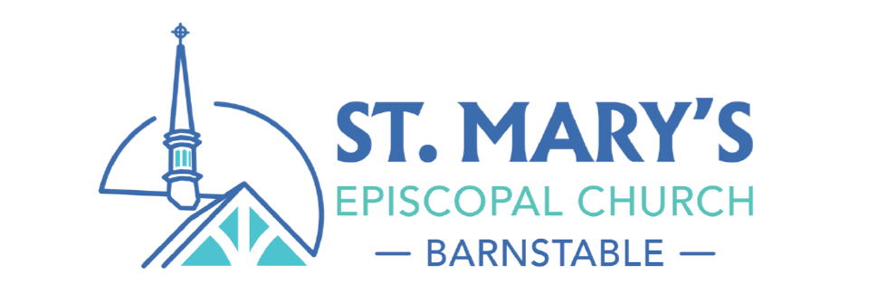 Logo for St. Mary's Episcopal Church in Barnstable featuring a church steeple and building outline.