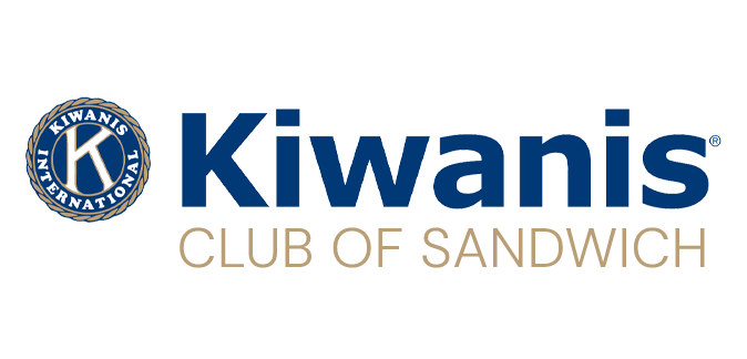 Kiwanis Club of Sandwich logo with Kiwanis emblem on the left and text 'Kiwanis CLUB OF SANDWICH'.