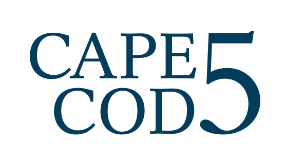The text 'Cape Cod 5' in blue font against a black background.