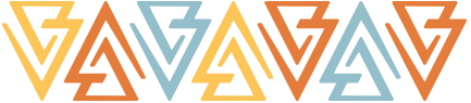 Logo with stylized letters in yellow, orange, blue, and red.