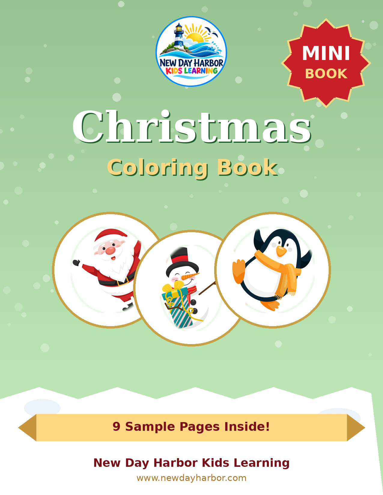 FREE Mini Sampler – Christmas Coloring Book for Kids (12 Pages)