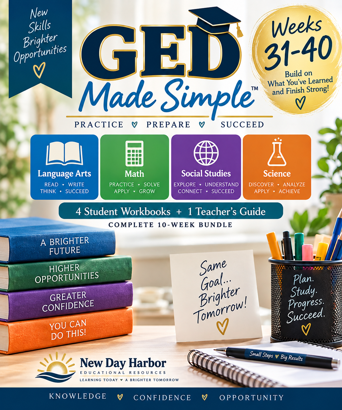 GED Made Simple: Weeks 31 to 40 Bundle