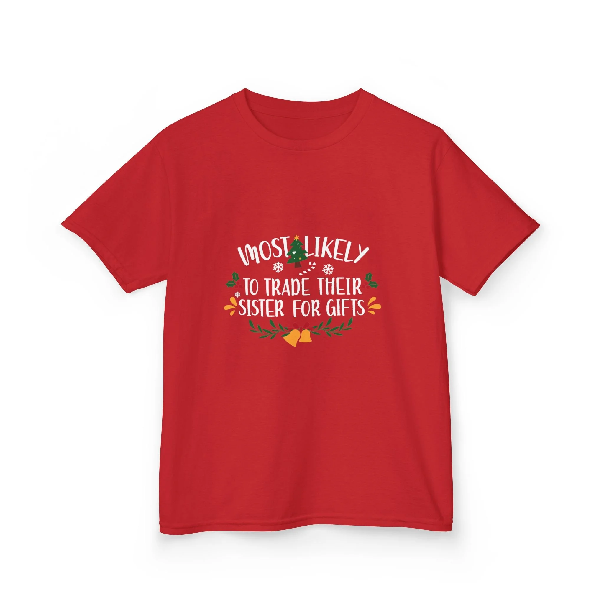 Funny Sibling Holiday Kids T-Shirt -Kids Heavy Cotton™ Tee