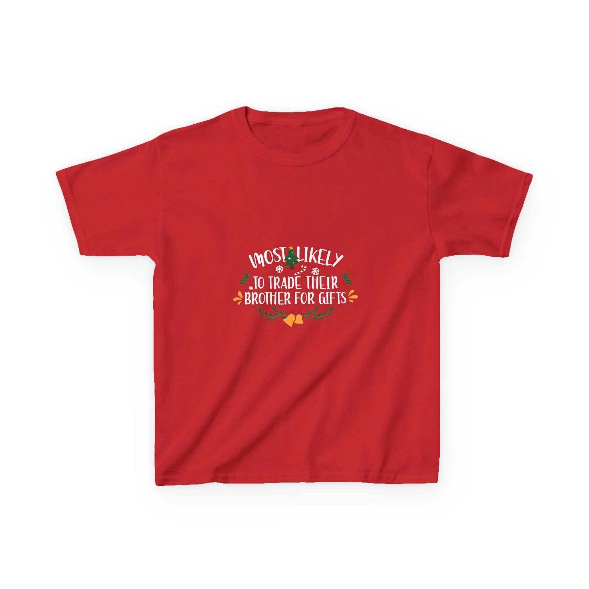 Funny Brother Holiday Kids T-Shirt-Kids Heavy Cotton™ Tee