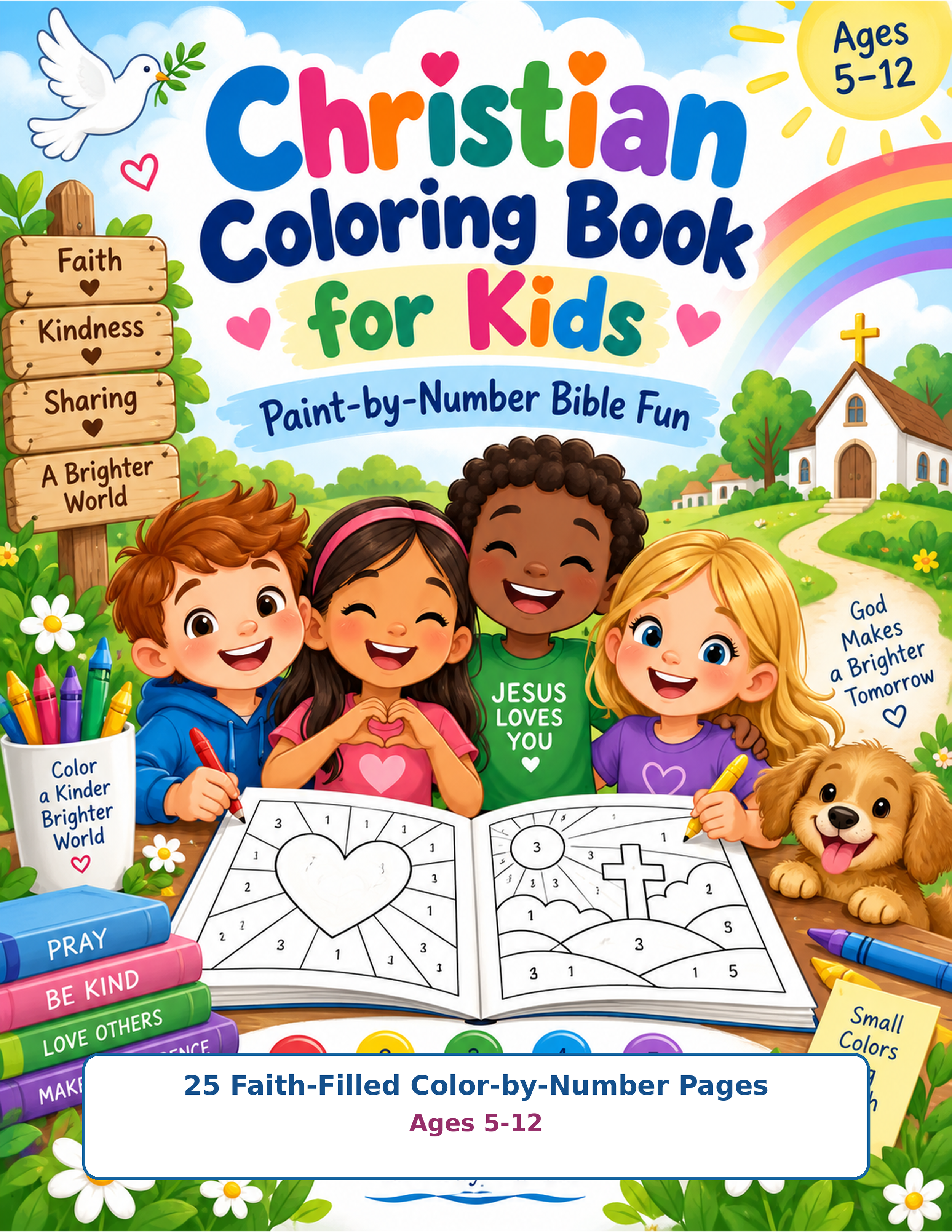 New Day Harbor – Christian Color by Number Bible Verses for Kids Ages 5–12