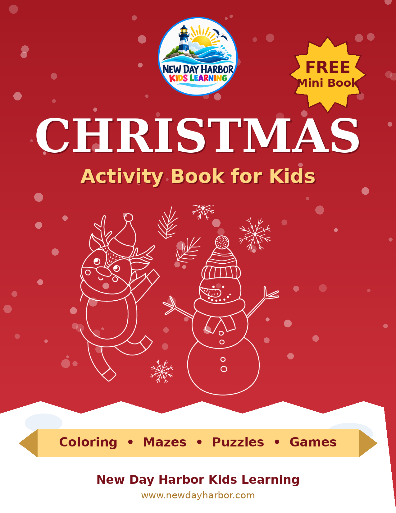 FREE Mini Sampler – Christmas Activity Book for Kids (12 Pages)