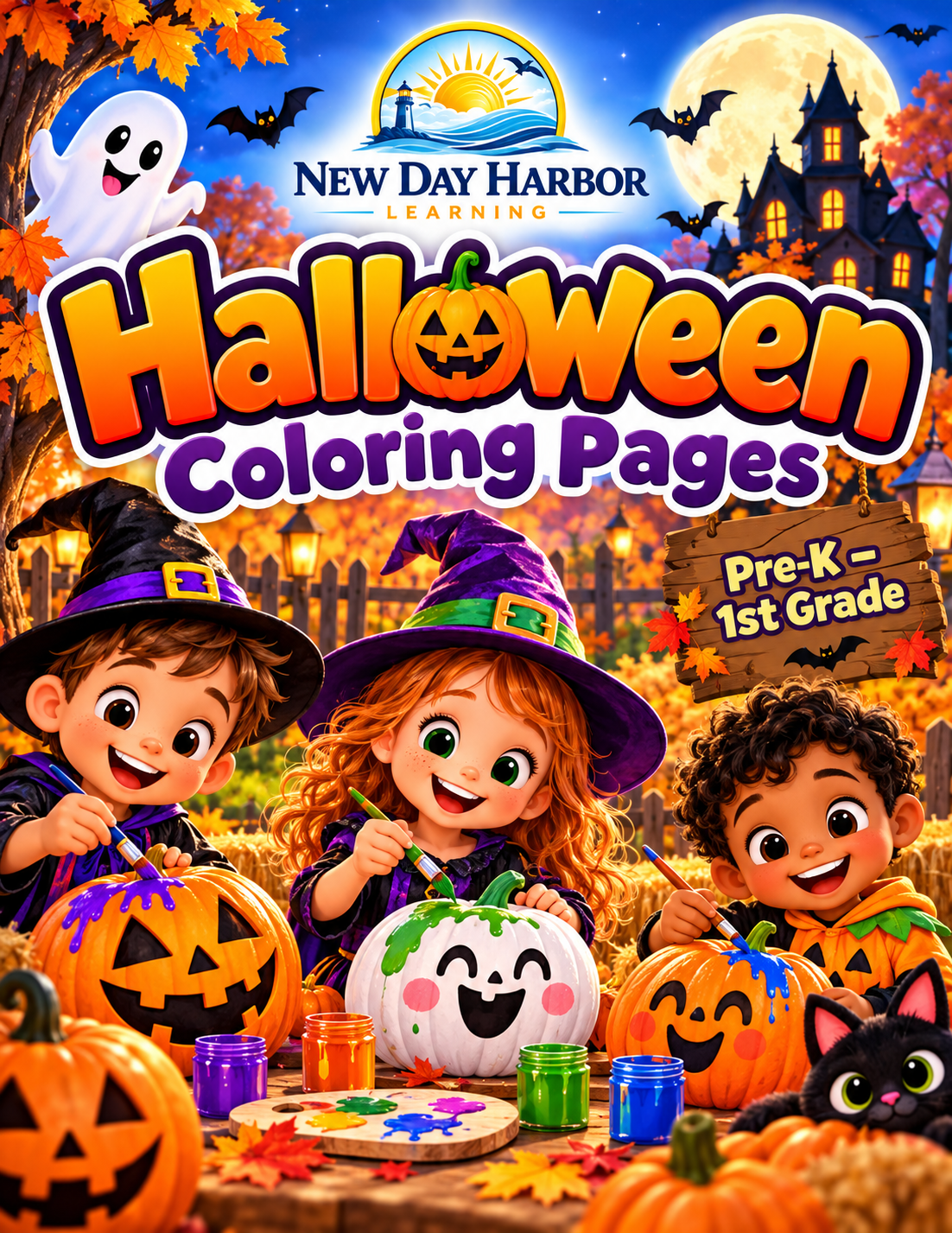New Day Harbor Halloween Coloring Book for Kids | pre-K–1st Grade