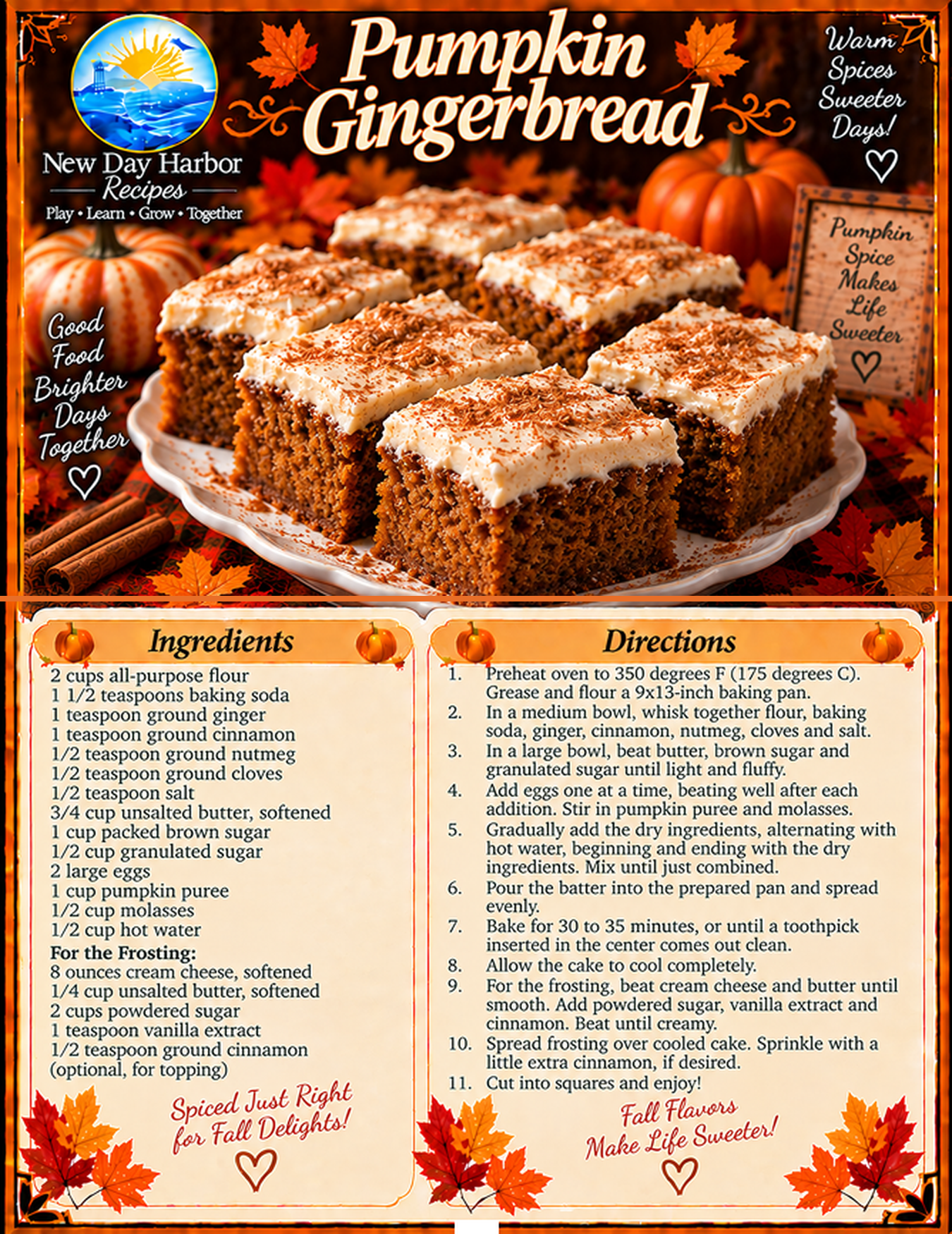 Pumpkin Gingerbread – FREE Recipe Card