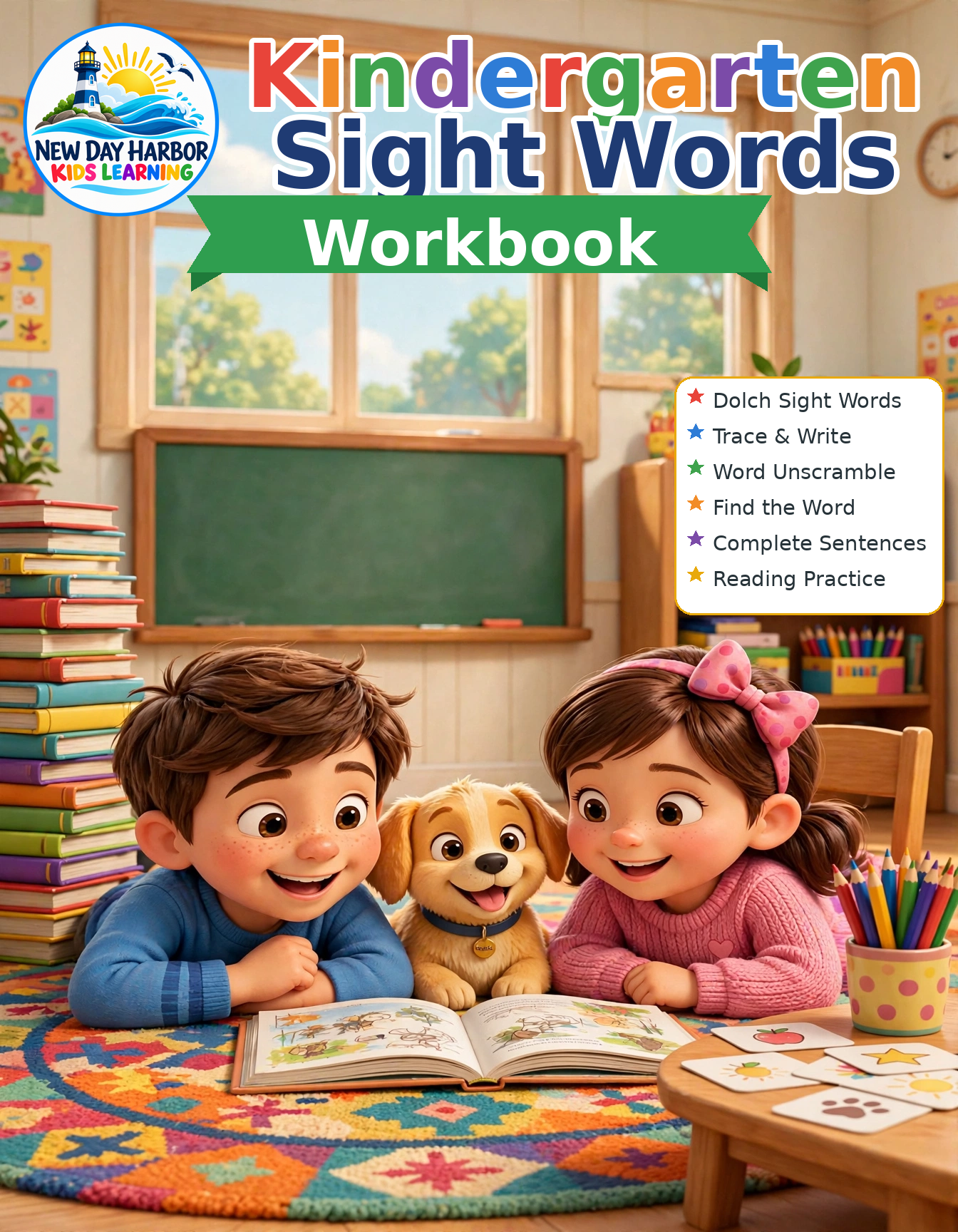Kindergarten Sight Words Workbook — 56 Pages