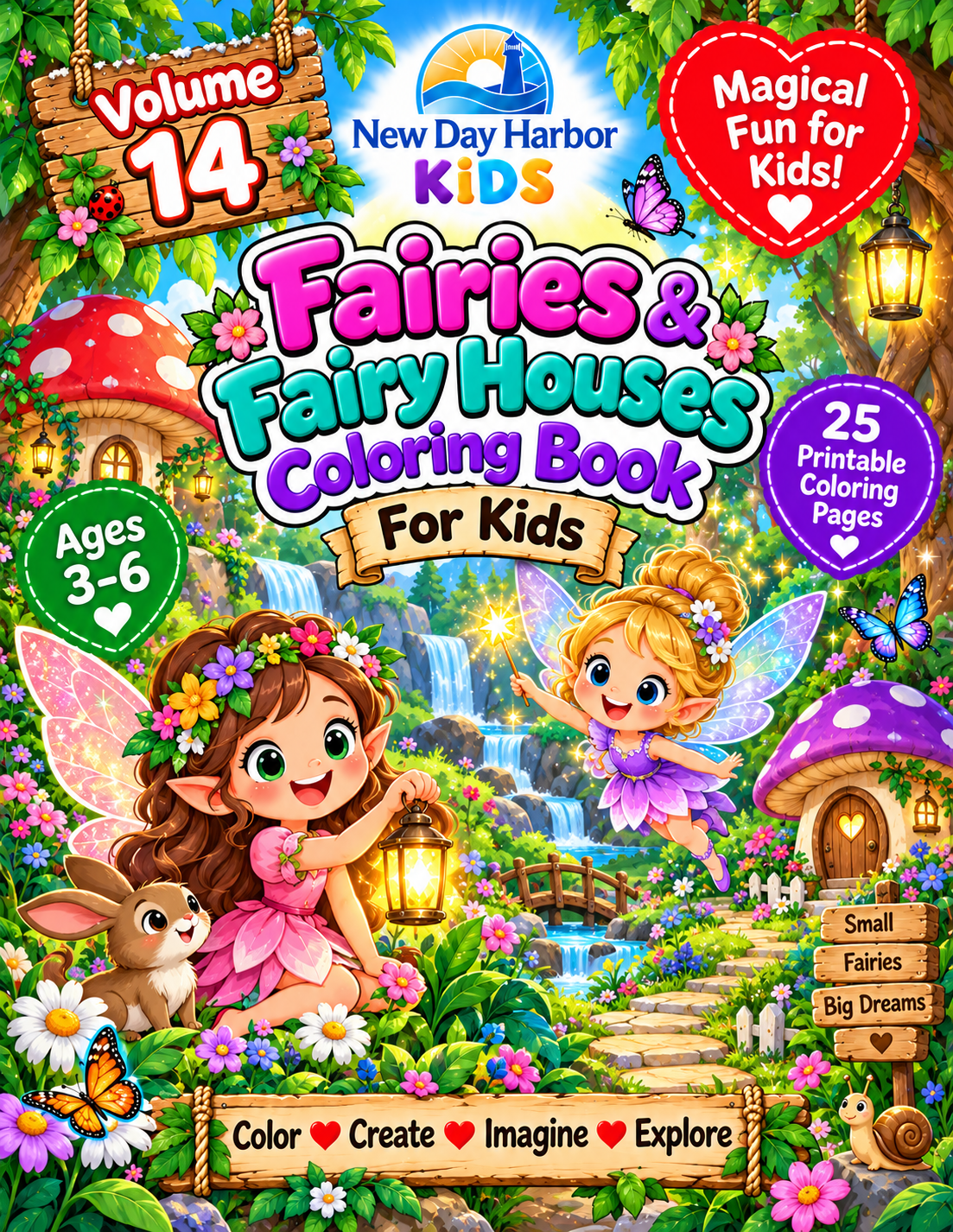 New Day Harbor Kids – Fairies & Fairy Houses Coloring Book, Volume 14